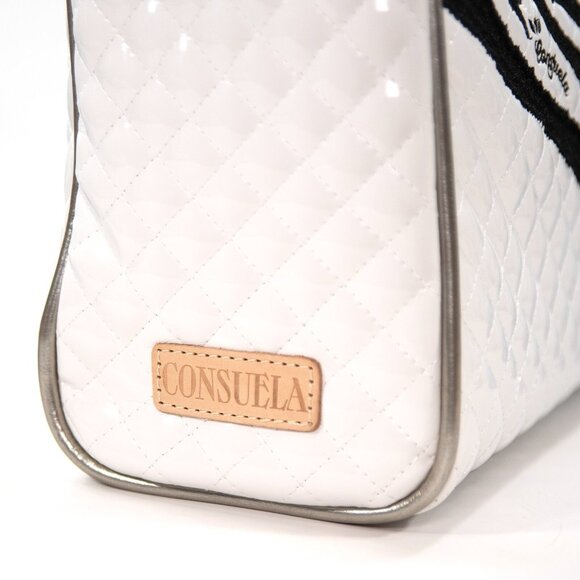 Consuela Michelle Patent and Natural Leather Embroidered Classic Tote Bag NWT - Picture 6 of 13